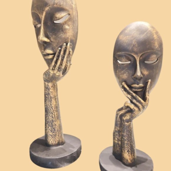 polyresin art work  two piece face set - Picture 5 of 5